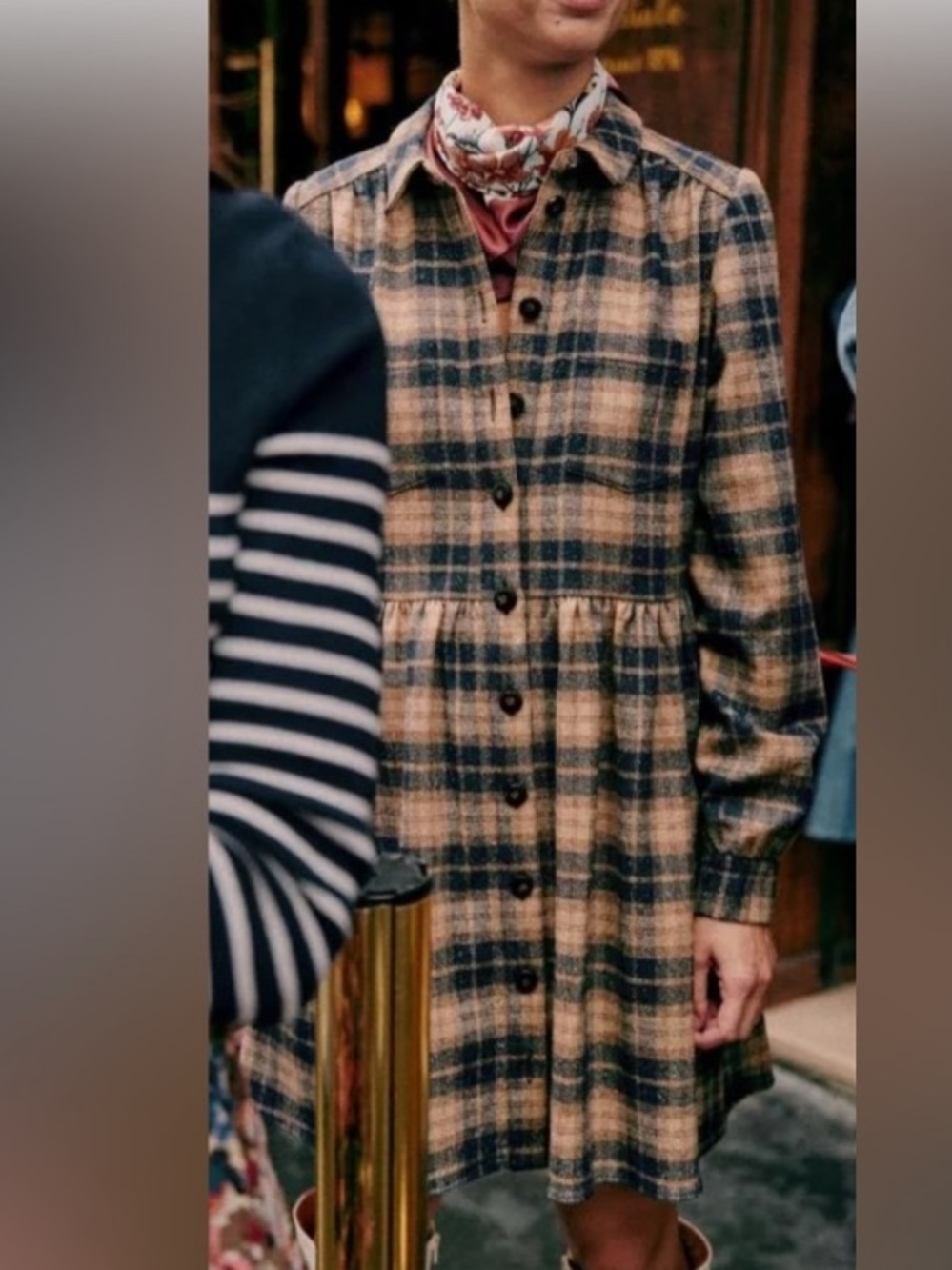 Sézane Leana Mini Wool Plaid Dress in Carreaux Brooklyn - EU/34 - US/2 - Picture 1 of 11